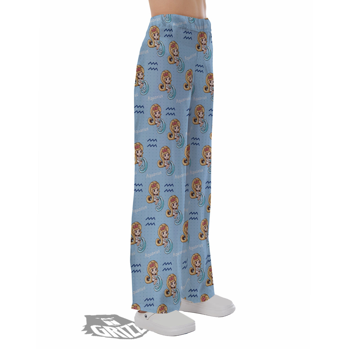 Aquarius Cute Cartoon Print Pattern Pajama Pants-grizzshop