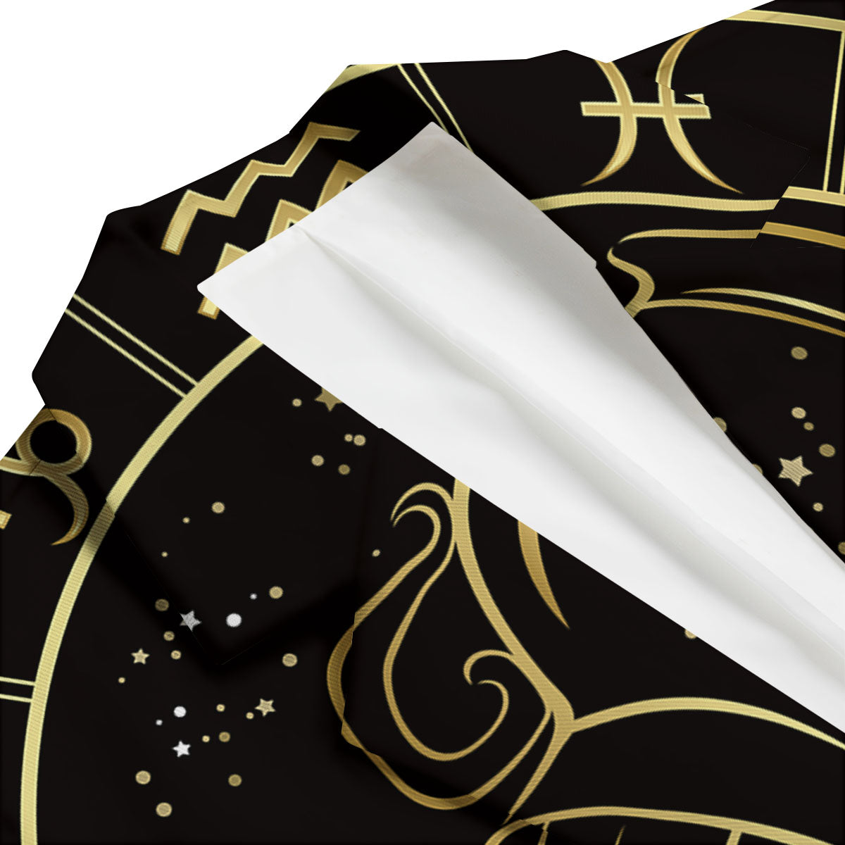 Aquarius Sign Black And Gold Print Men's Blazer-grizzshop