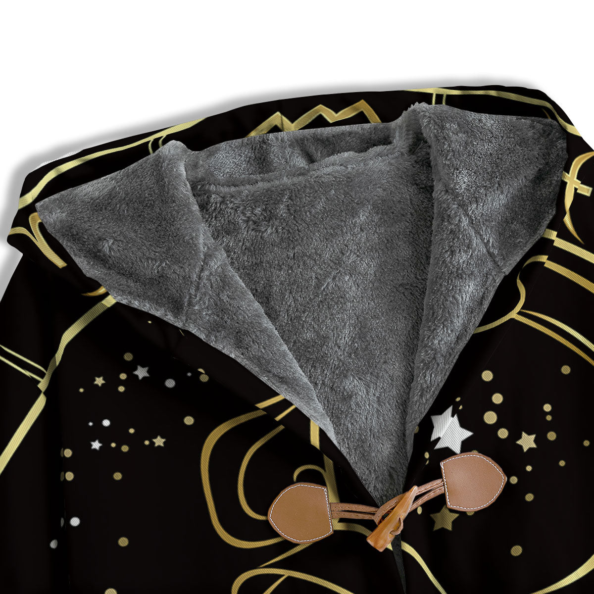 Aquarius Sign Black And Gold Print Men's Windbreaker Jacket-grizzshop