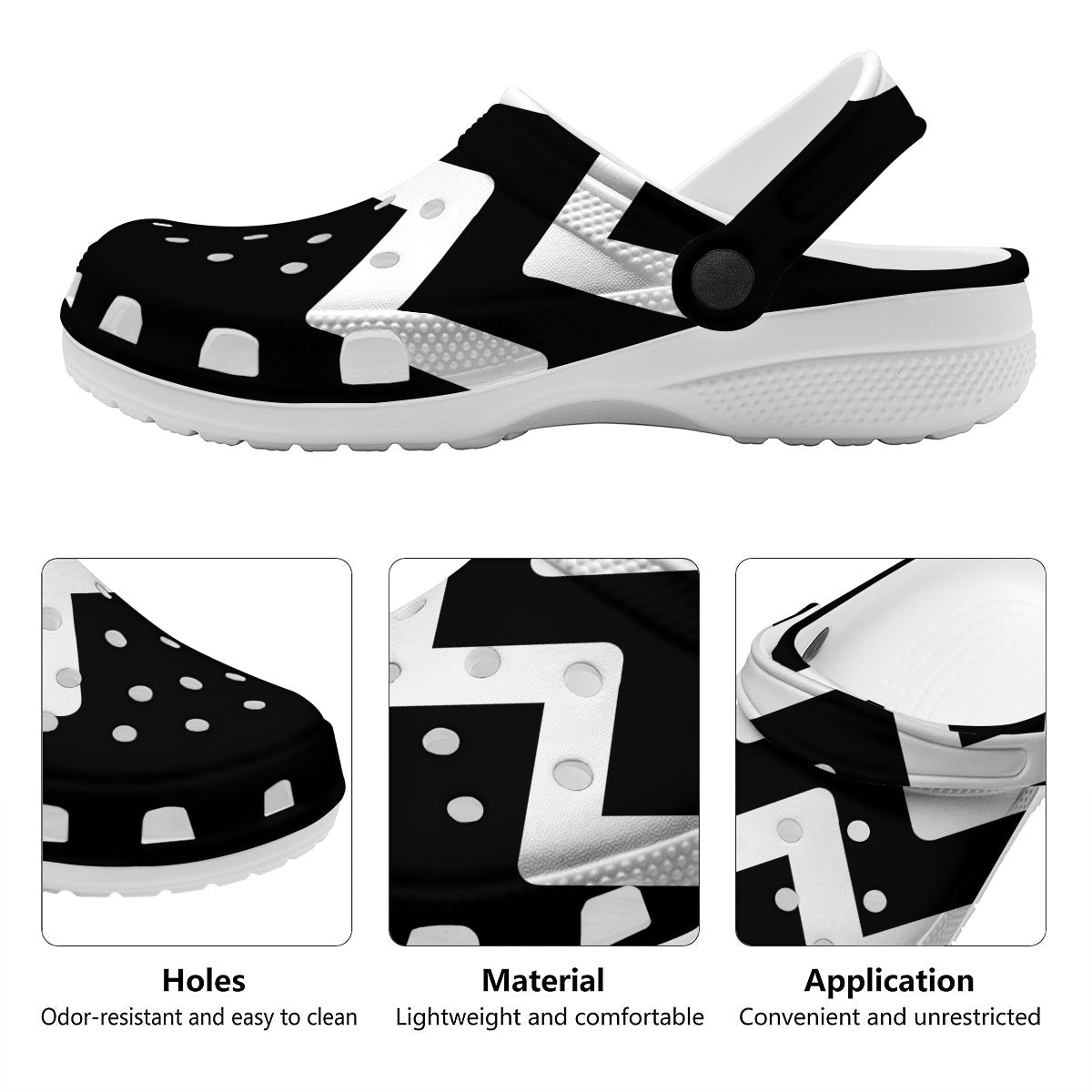 Aquarius Sign White And Black Print Clog-grizzshop