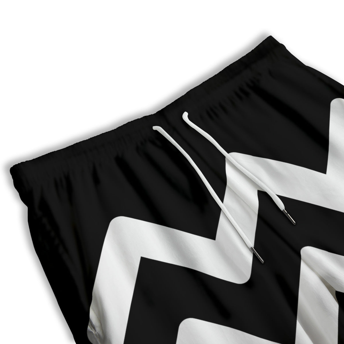 Aquarius Sign White And Black Print Men's Athletic Shorts