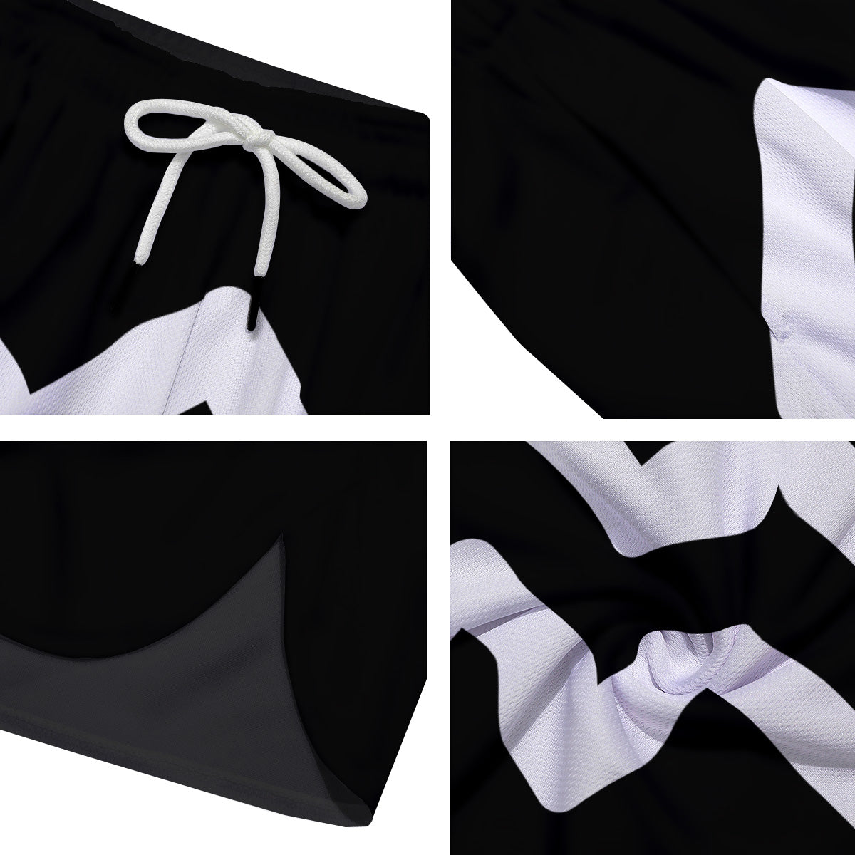 Aquarius Sign White And Black Print Men's Running Shorts-grizzshop