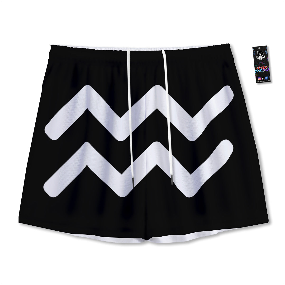 Bird Spiritual Golden Print Mesh Shorts