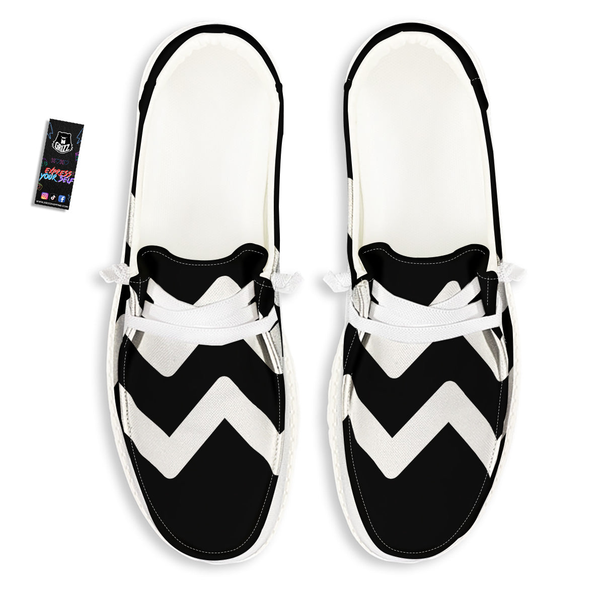 Aquarius Sign White And Black Print White Loafers-grizzshop