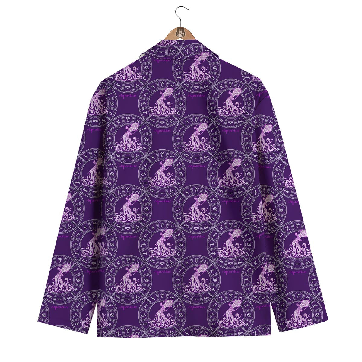 Aquarius Zodiac Pattern Print Men's Blazer-grizzshop