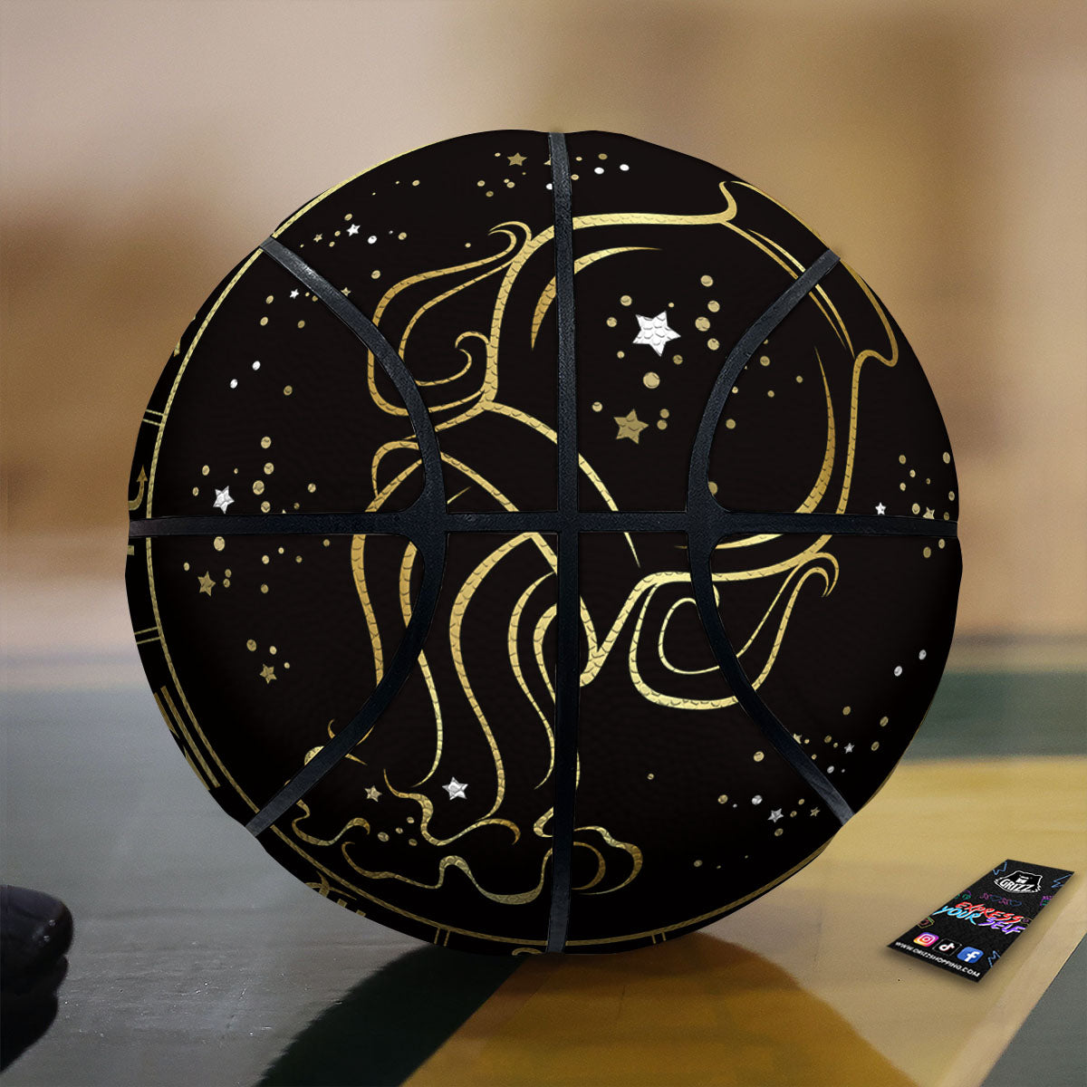 Argyle Black And Orange Print Pattern Basketball