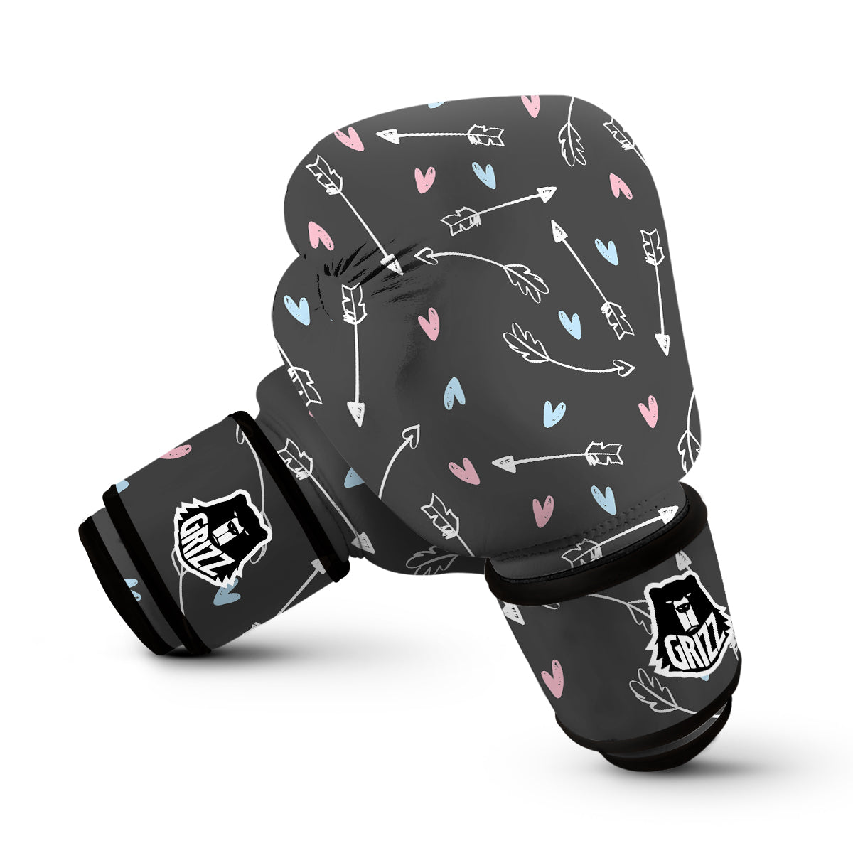 Archery Heart Pattern Print Boxing Gloves-grizzshop