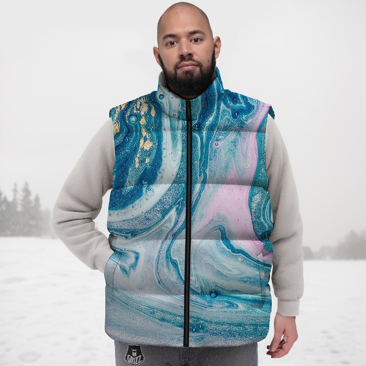 Archery Heart Pattern Print Down Vest