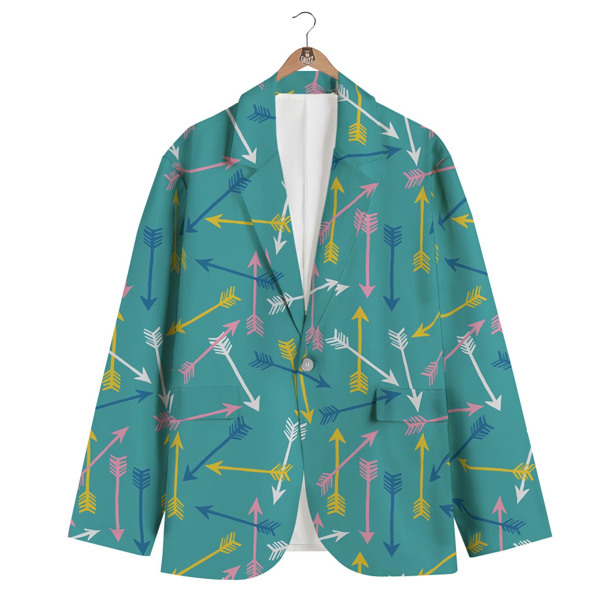 Archery Pattern Print Men's Blazer-grizzshop