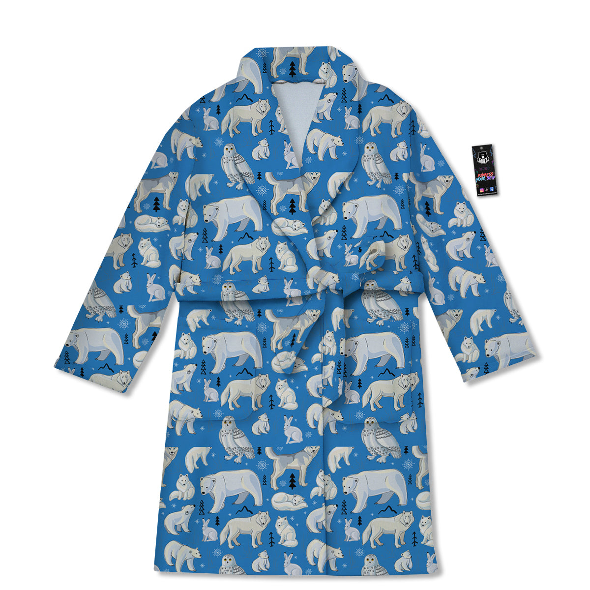 Arctic Animals North Print Pattern Bathrobe-grizzshop