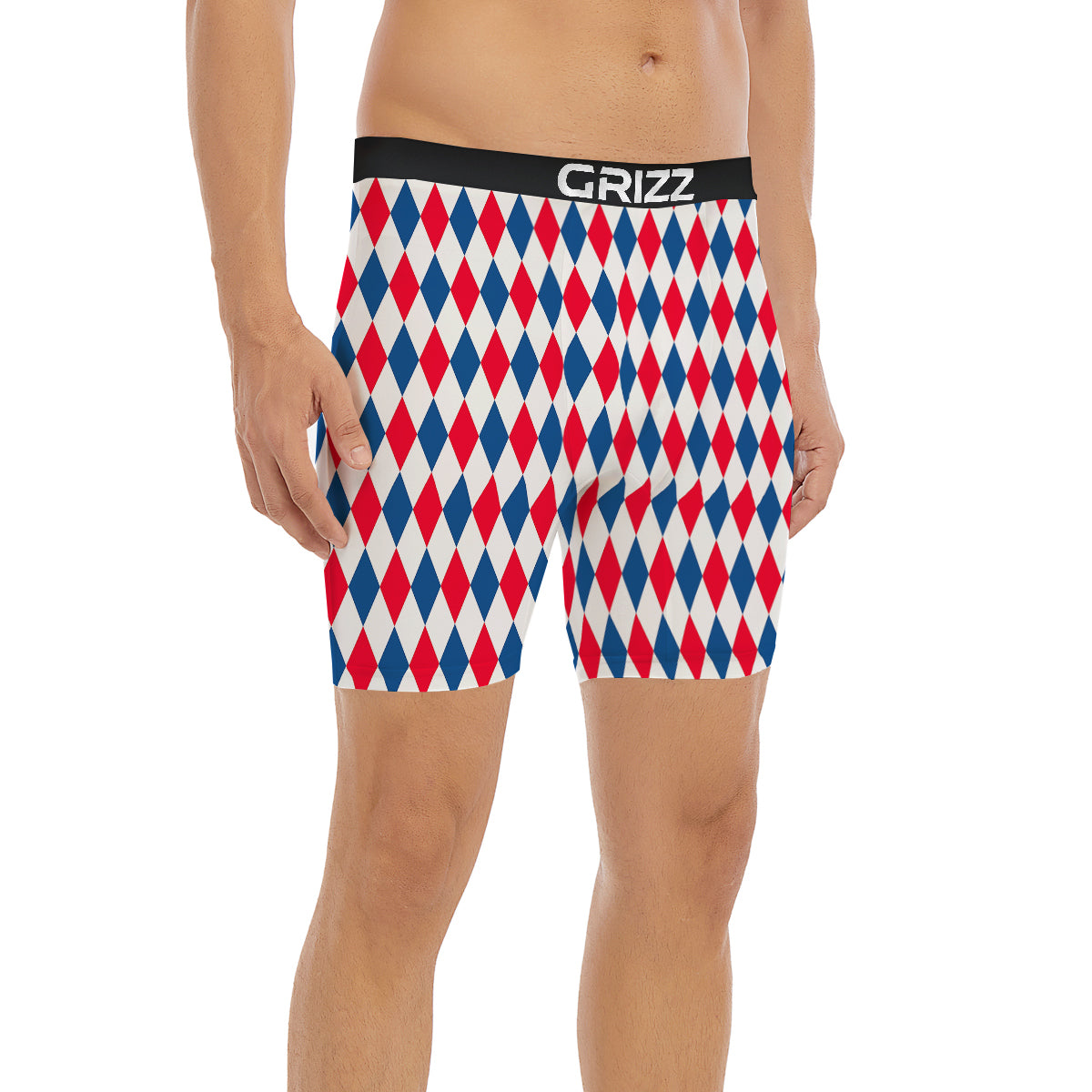 Argyle American Print Pattern Boxer Briefs-grizzshop