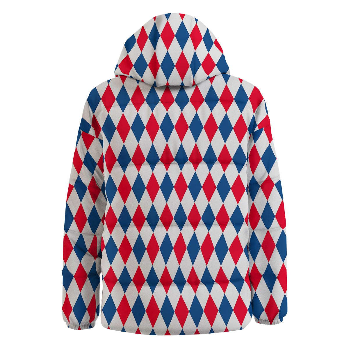 Argyle American Print Pattern Down Jacket-grizzshop