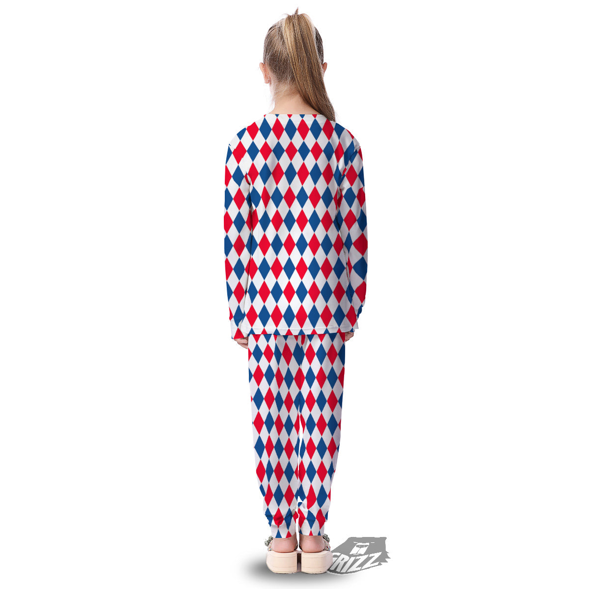 Argyle American Print Pattern Kid's Pajamas-grizzshop
