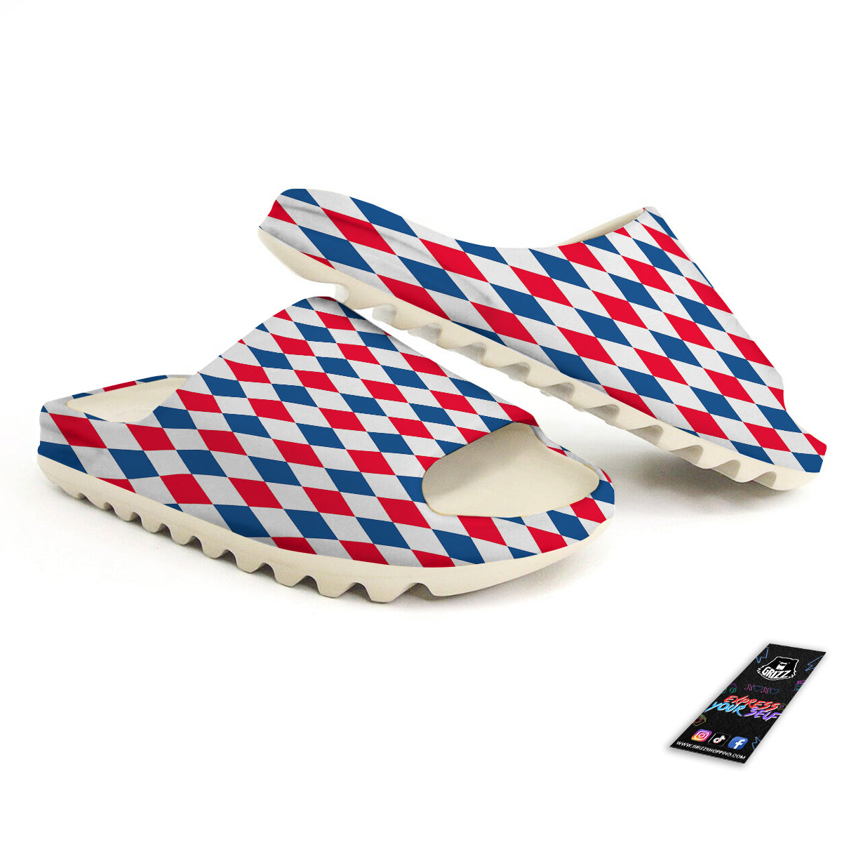 Argyle American Print Pattern Sandals-grizzshop
