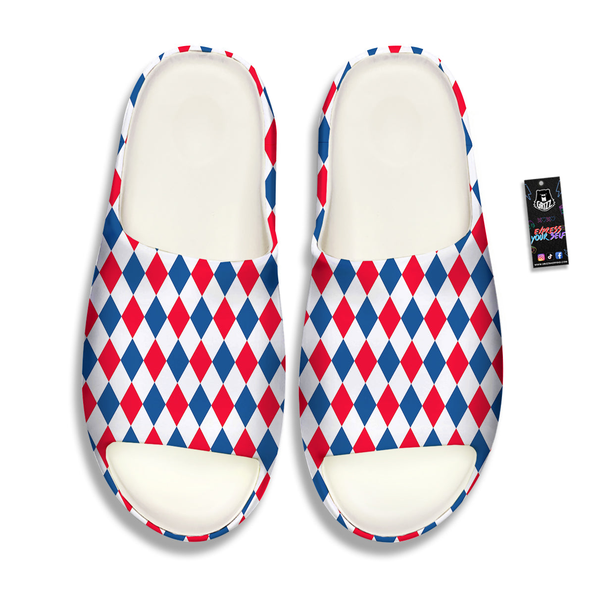 Argyle American Print Pattern Sandals-grizzshop