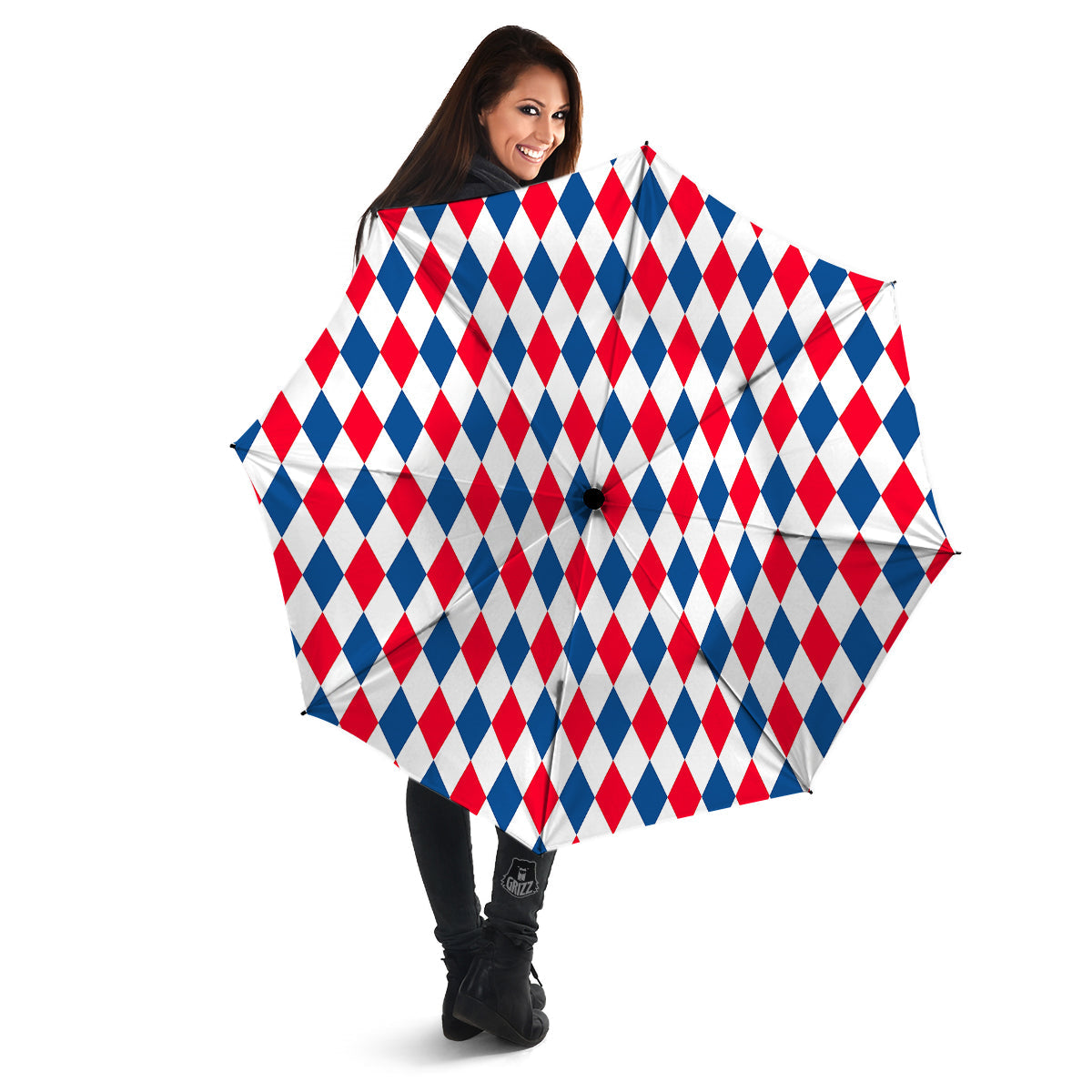 Argyle American Print Pattern Umbrella-grizzshop