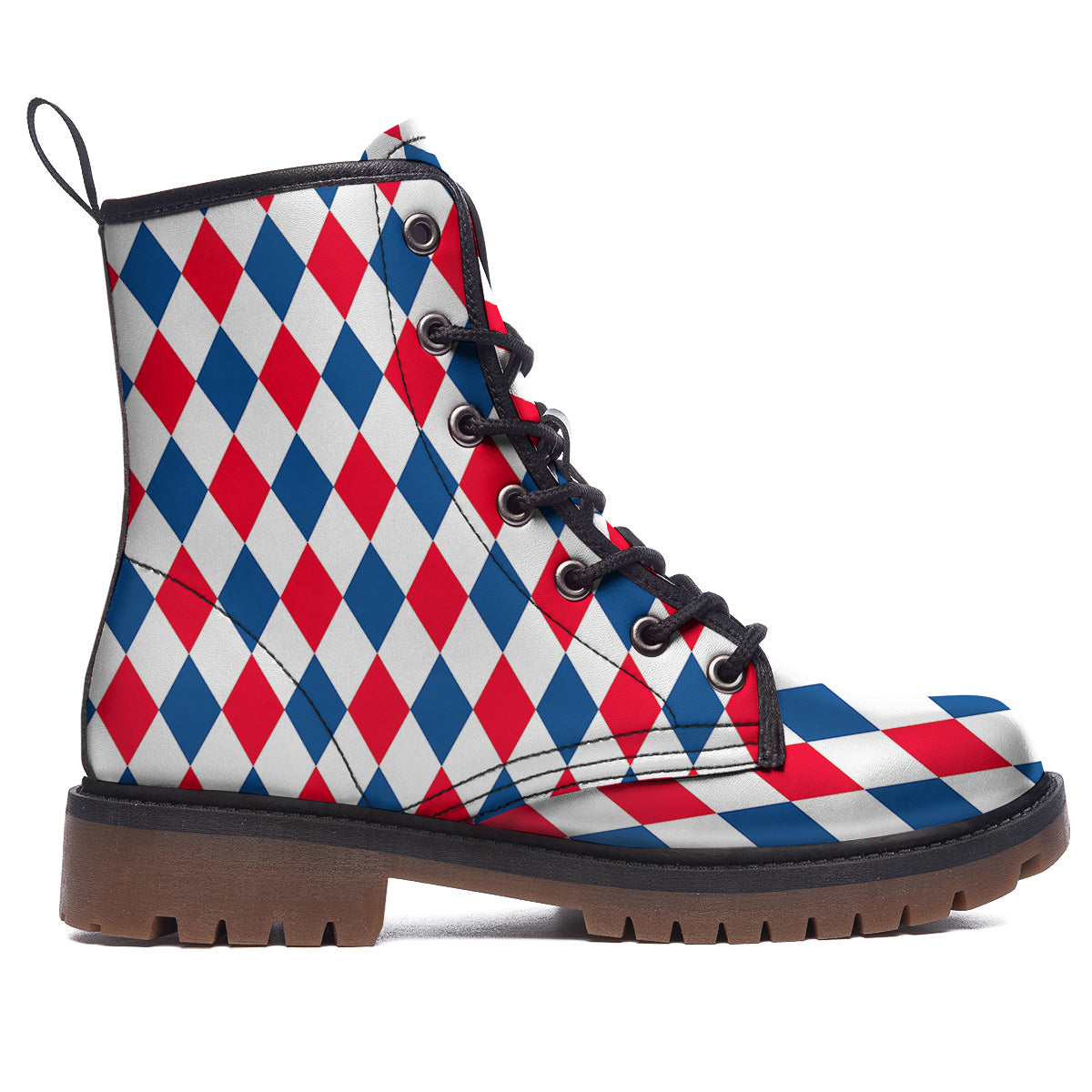 Argyle American Print Pattern Work Boots-grizzshop