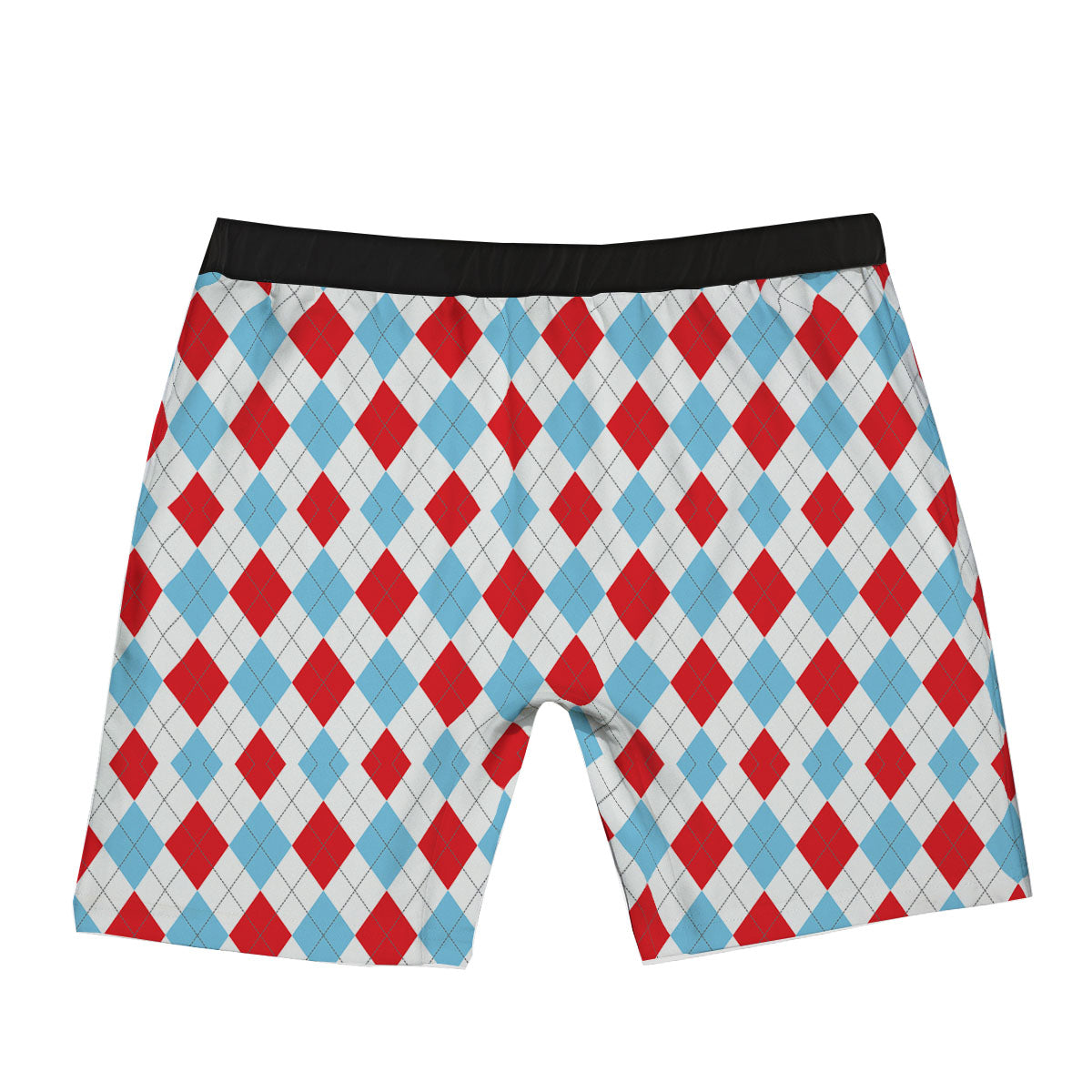 Argyle Blue And Red Print Pattern Boxer Briefs-grizzshop