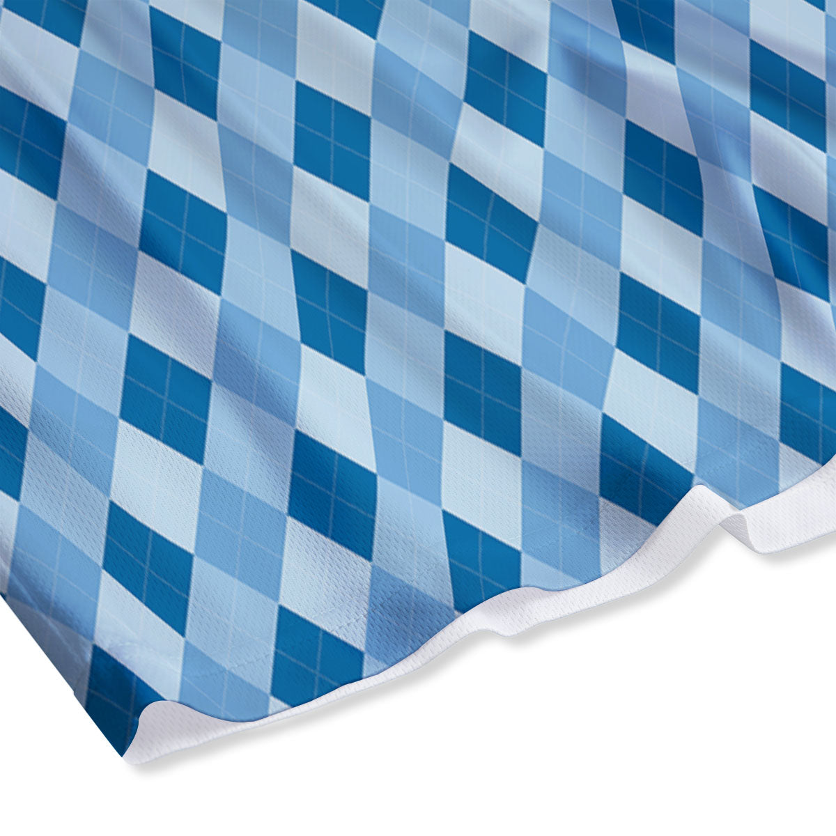 Argyle Blue Print Pattern Mesh Shorts-grizzshop