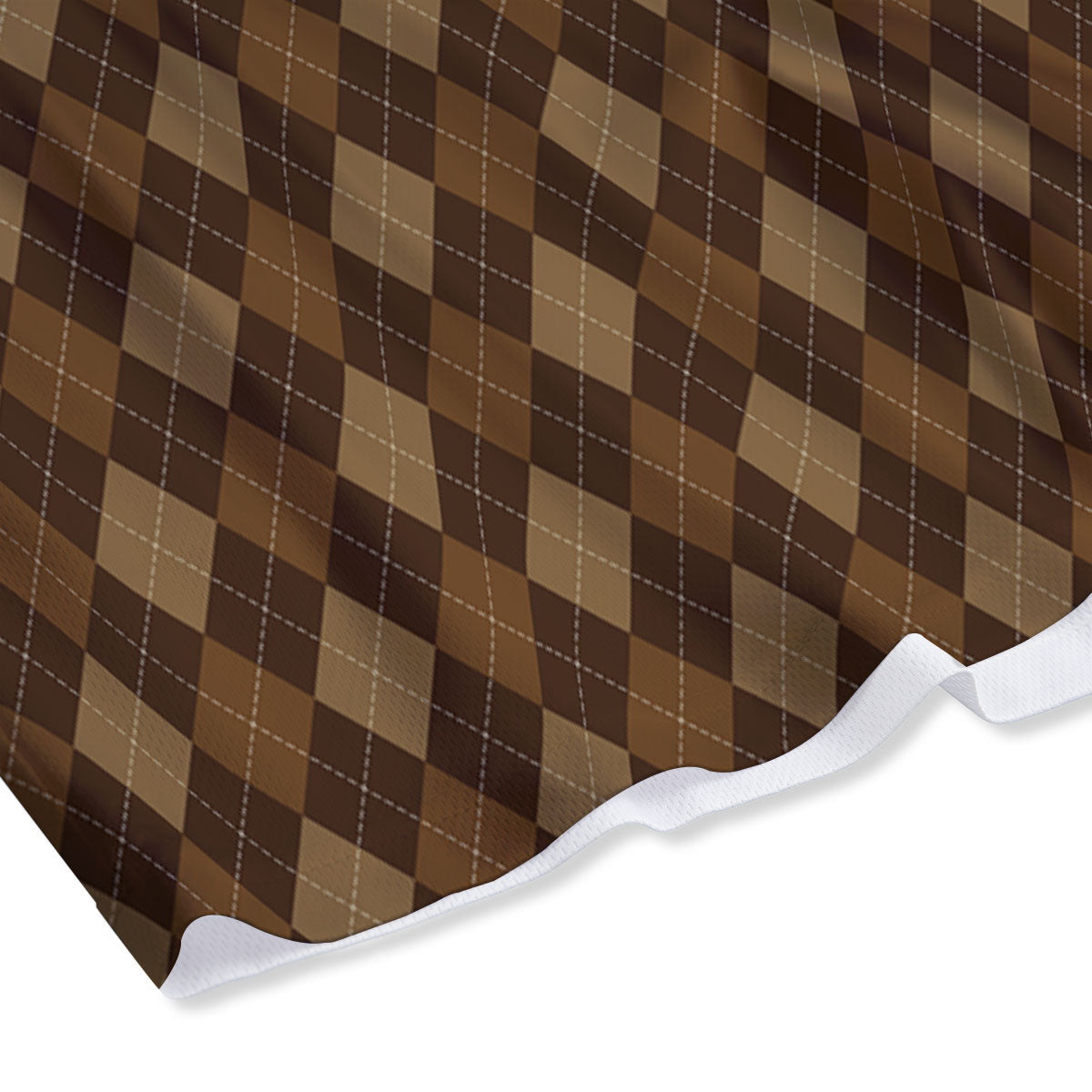 Argyle Brown Print Pattern Mesh Shorts-grizzshop
