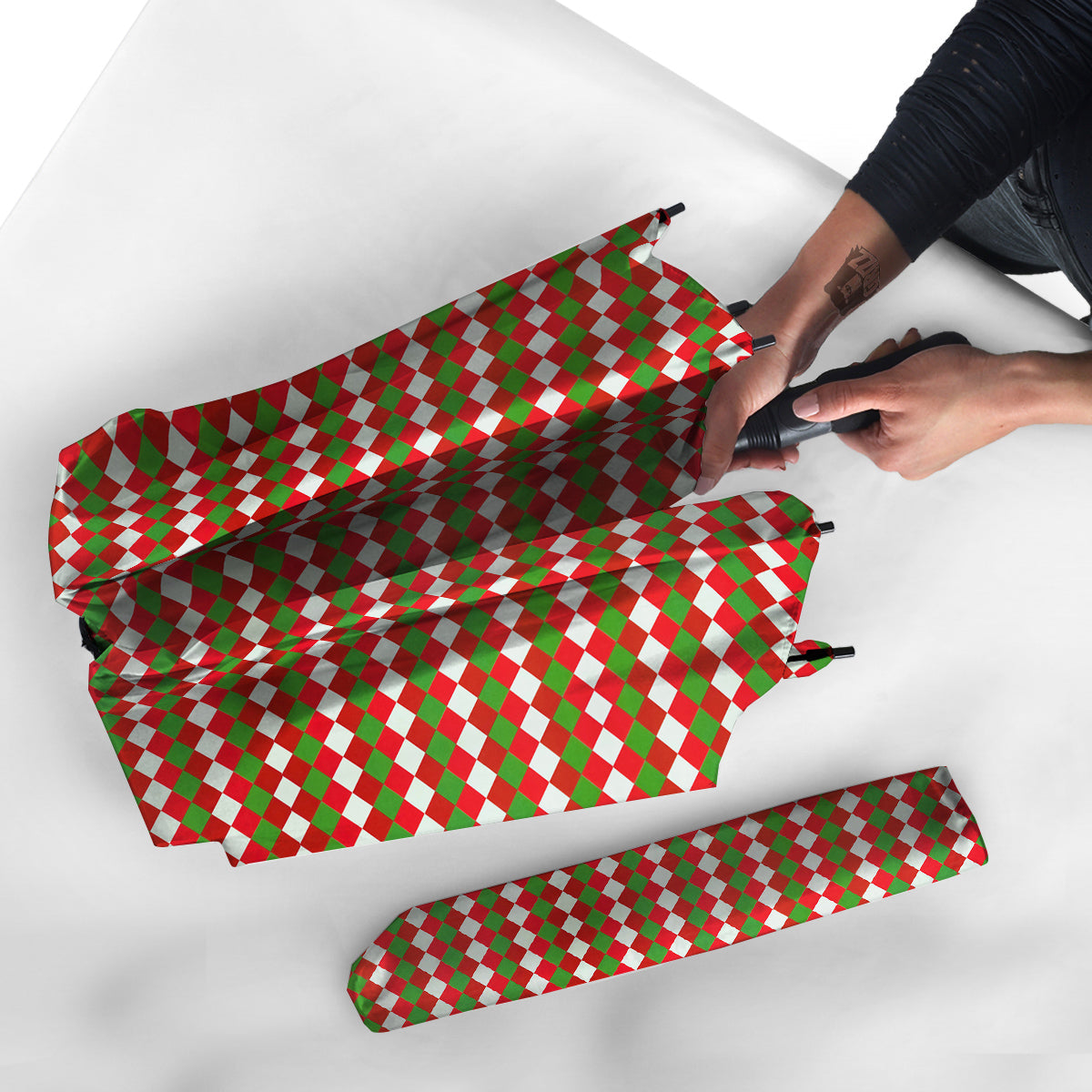 Argyle Christmas Themed Print Pattern Umbrella-grizzshop