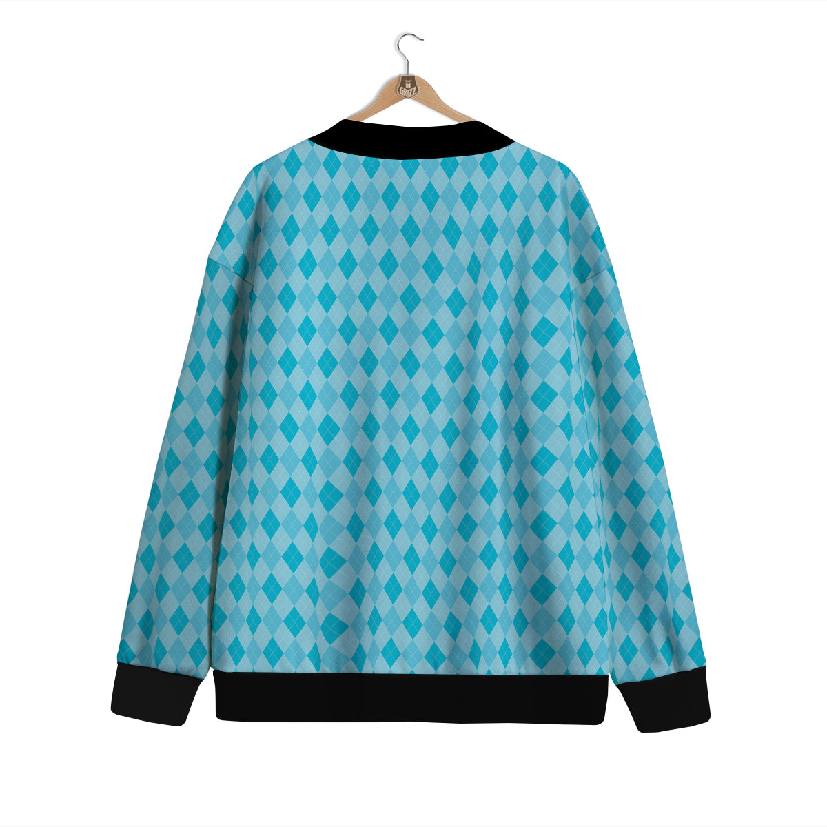 Argyle Classic Blue Print Pattern Cardigan-grizzshop