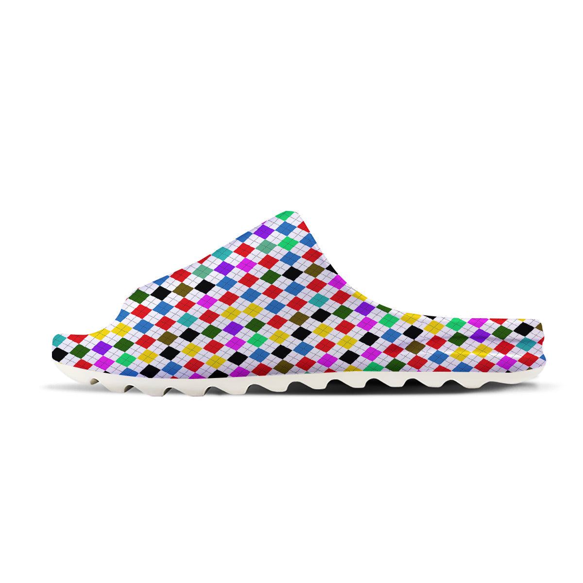 Argyle Colorful Print Pattern Sandals-grizzshop