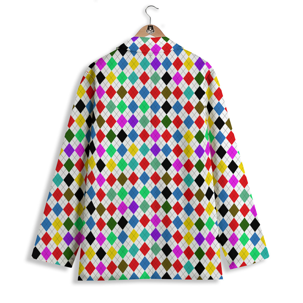 Argyle Colorful Print Pattern Women's Blazer-grizzshop