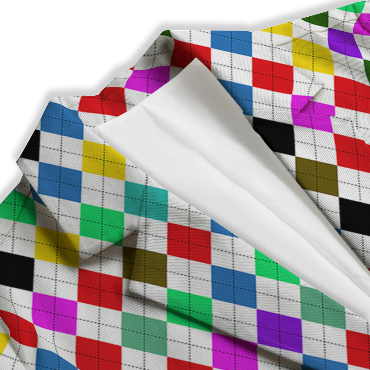 Argyle Colorful Print Pattern Women's Blazer-grizzshop