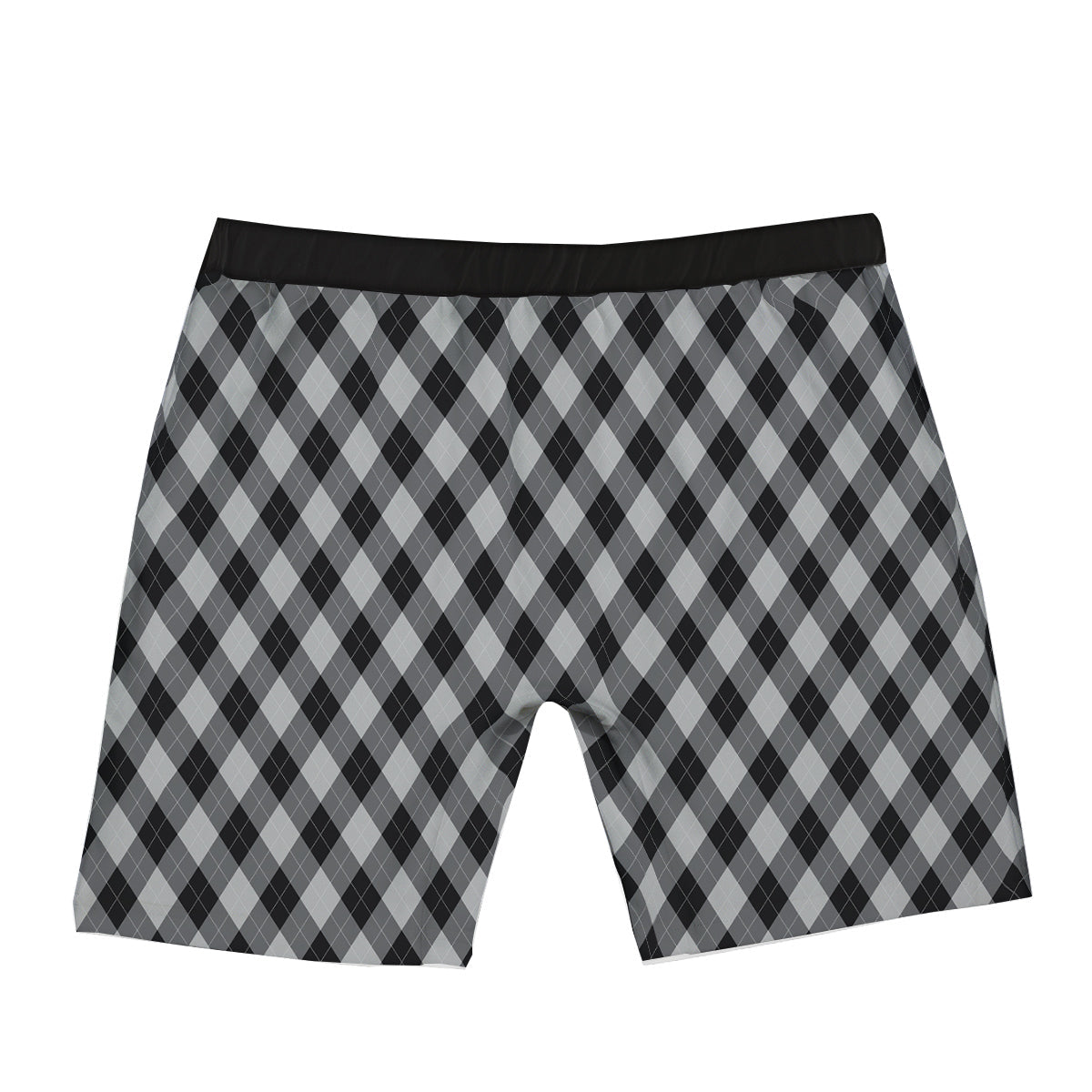 Argyle Dark Grey Print Pattern Boxer Briefs-grizzshop