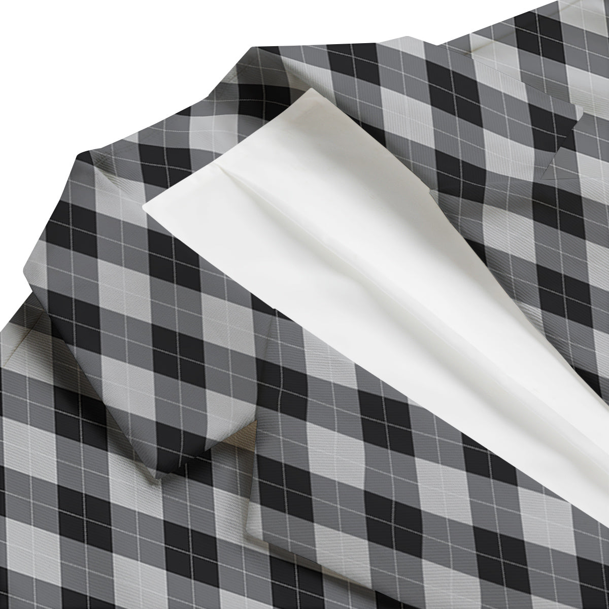 Argyle Dark Grey Print Pattern Men's Blazer-grizzshop