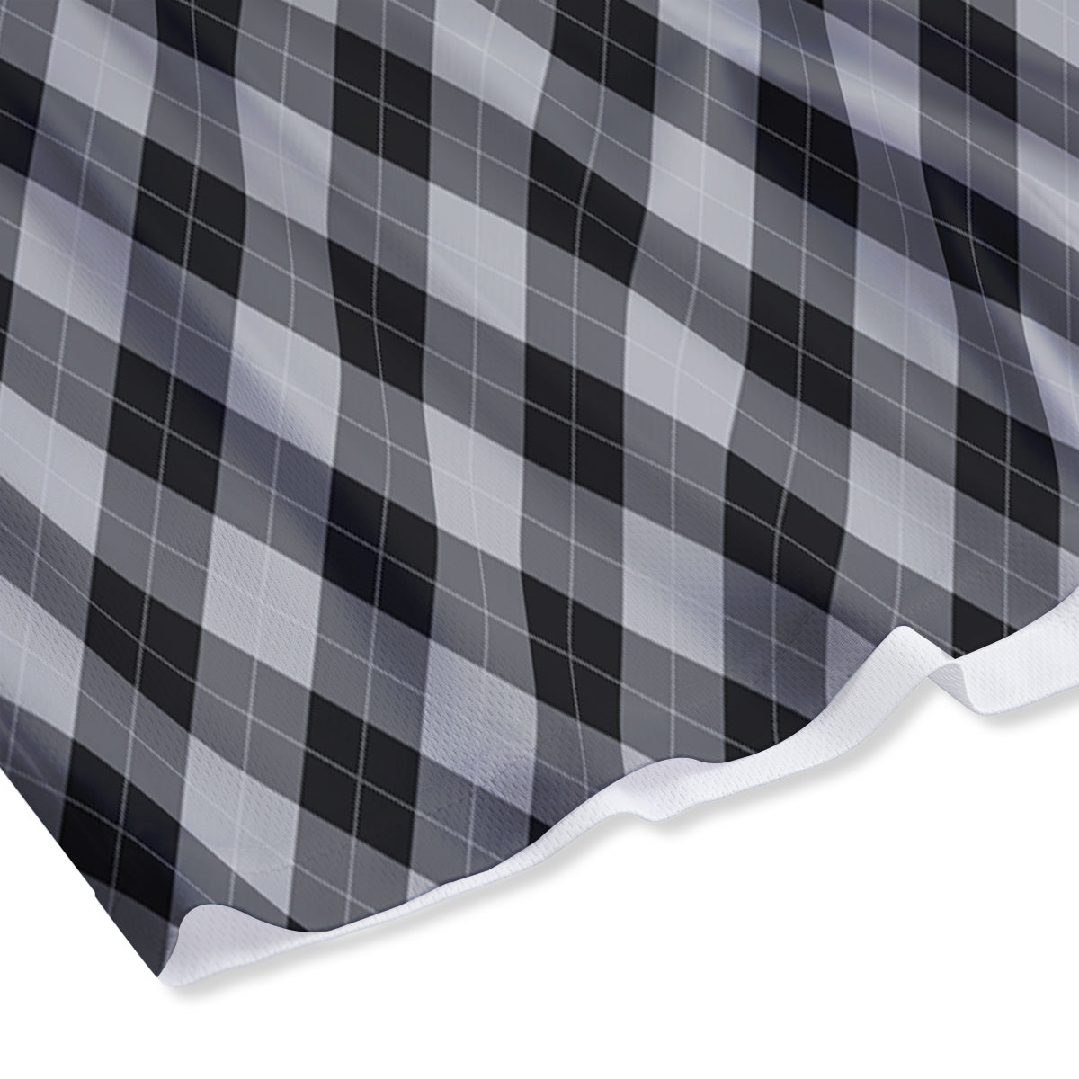 Argyle Dark Grey Print Pattern Mesh Shorts-grizzshop
