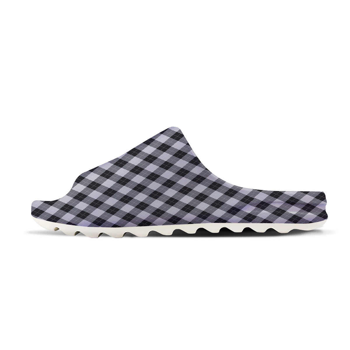 Argyle Dark Grey Print Pattern Sandals-grizzshop