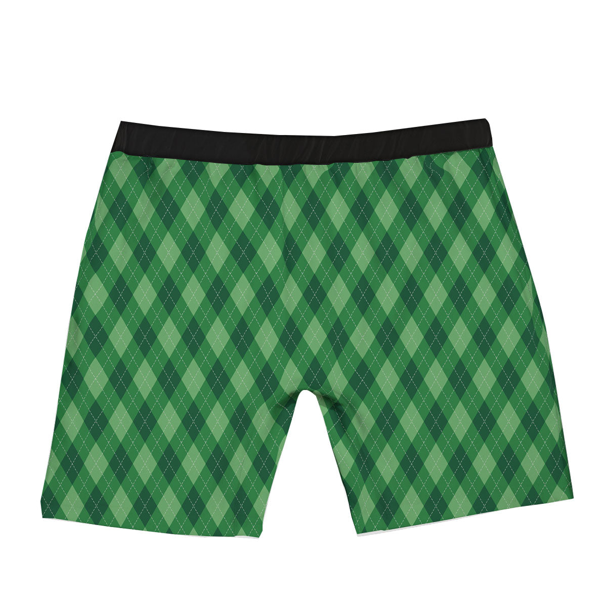 Argyle Forest Green Print Pattern Boxer Briefs-grizzshop