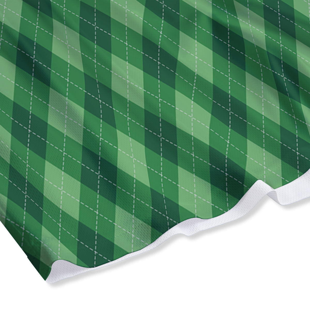 Argyle Forest Green Print Pattern Mesh Shorts-grizzshop