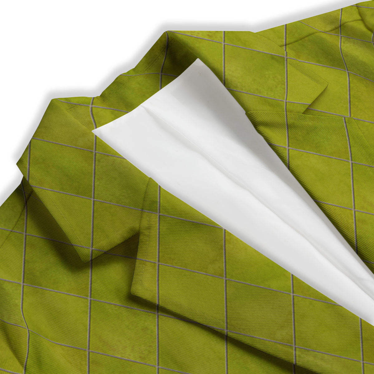 Argyle Grass Green Print Pattern Women's Blazer-grizzshop