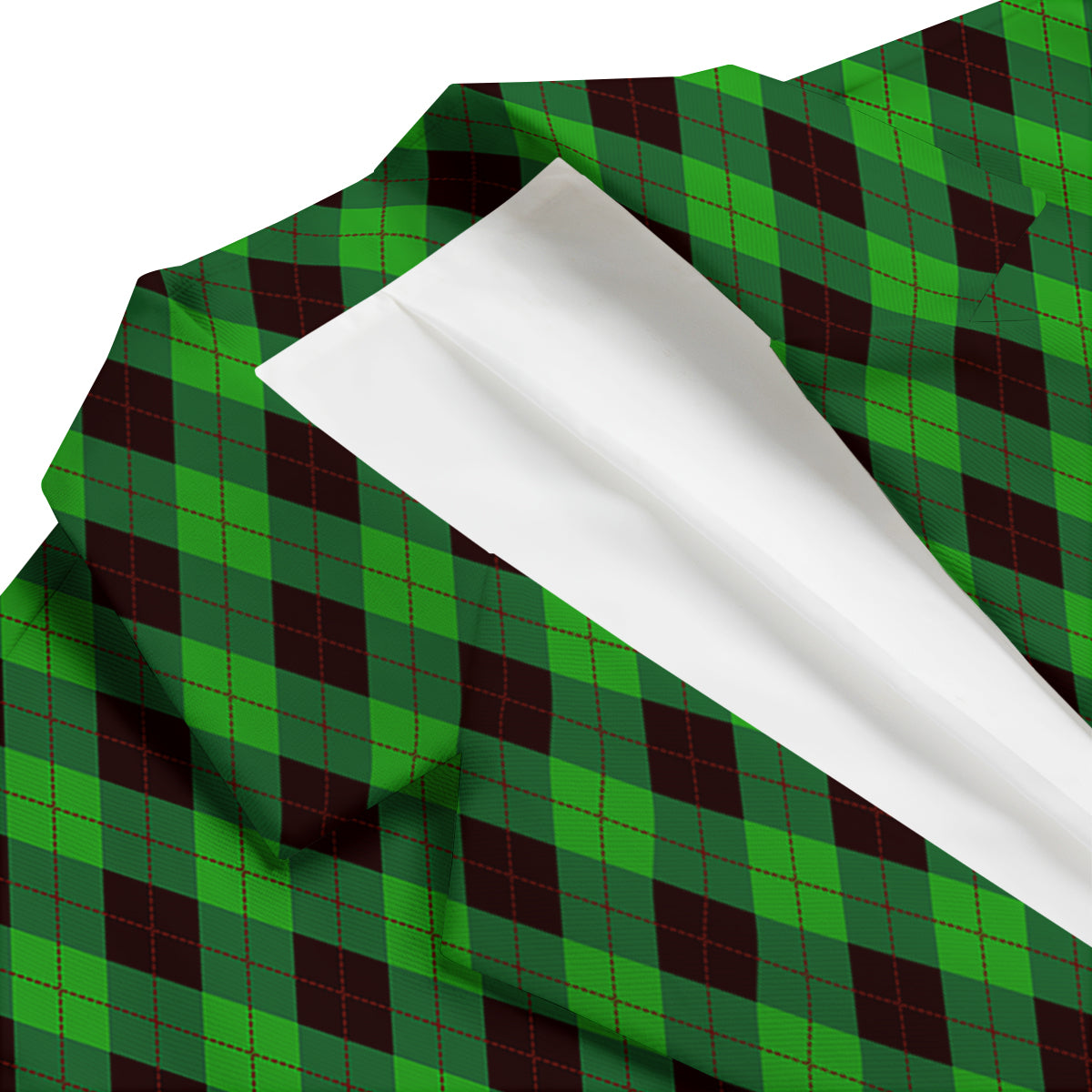 Argyle Green And Black Print Pattern Men's Blazer-grizzshop