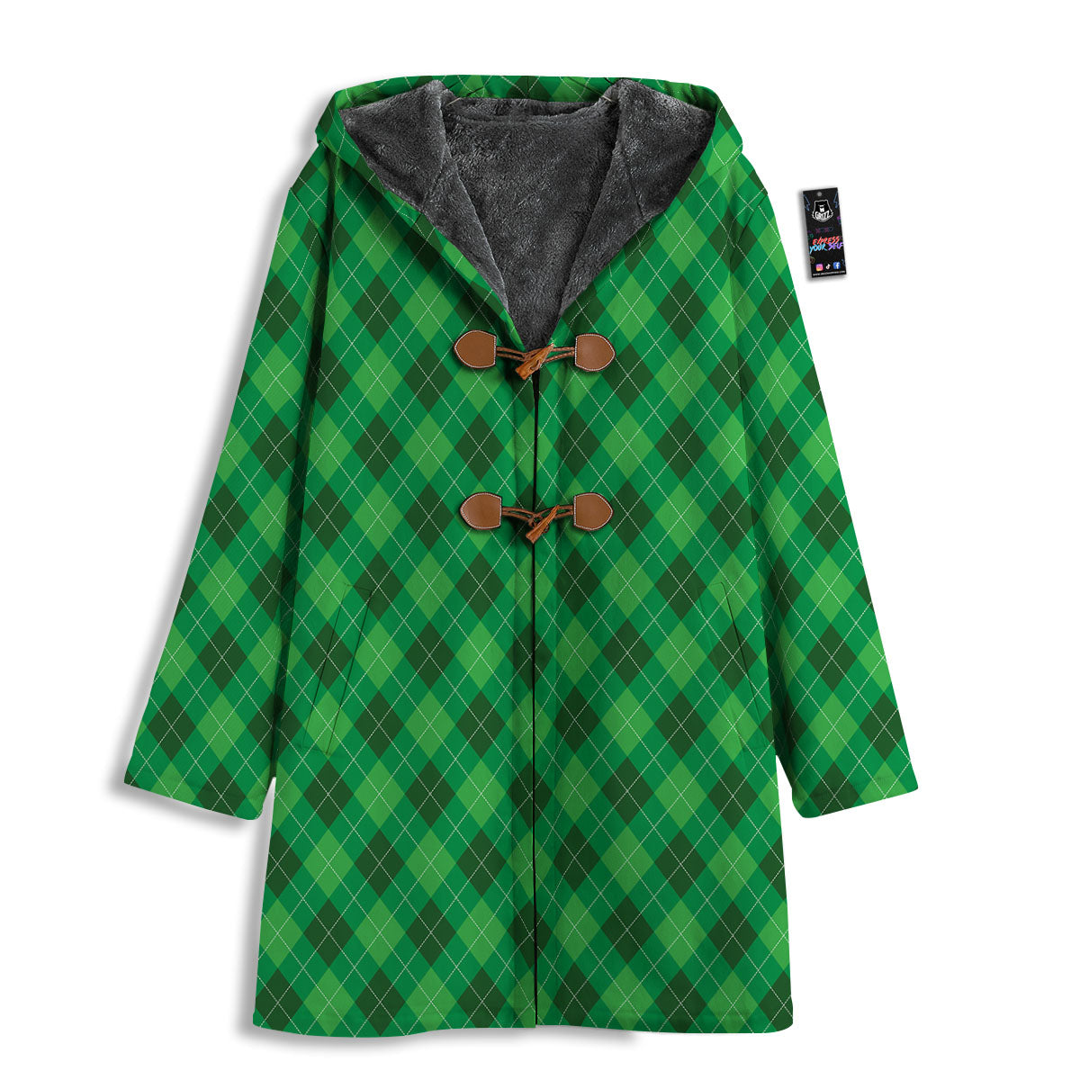 Argyle Green Print Pattern Men's Windbreaker Jacket-grizzshop