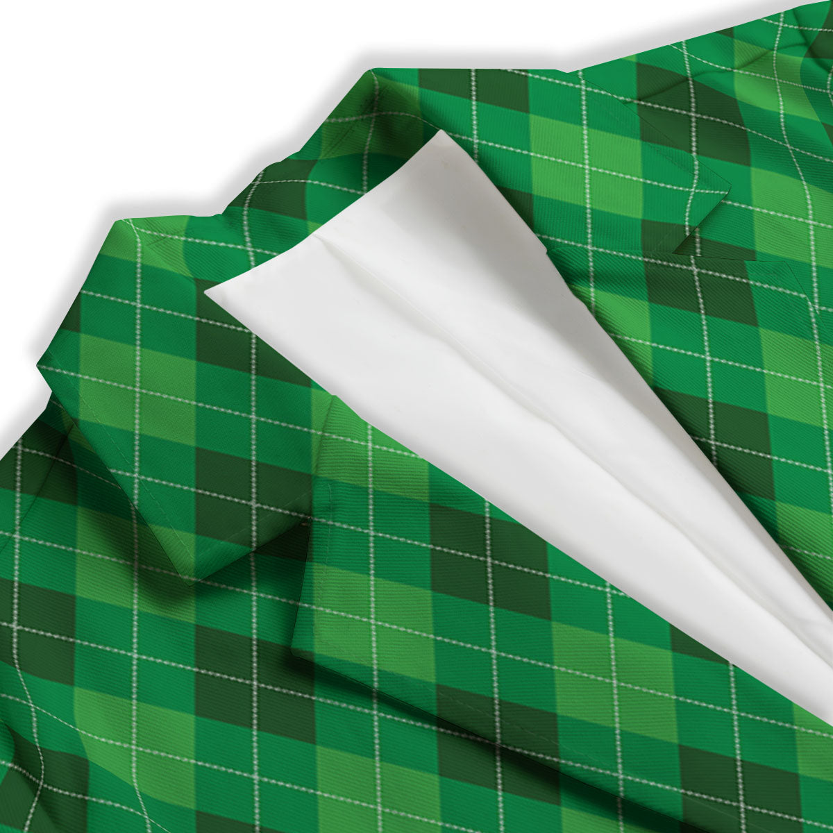 Argyle Green Print Pattern Women's Blazer-grizzshop