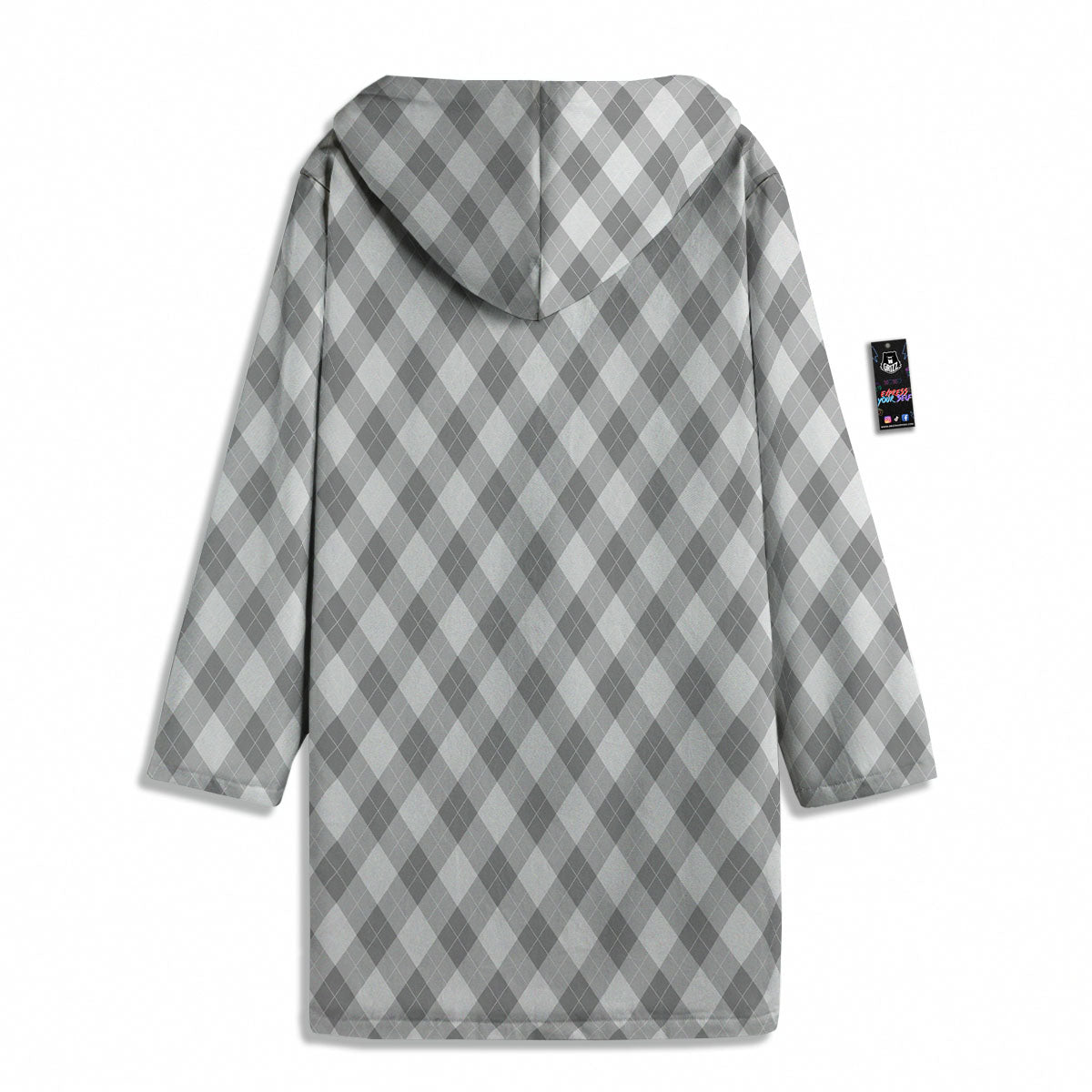 Argyle Grey Print Pattern Men's Windbreaker Jacket-grizzshop