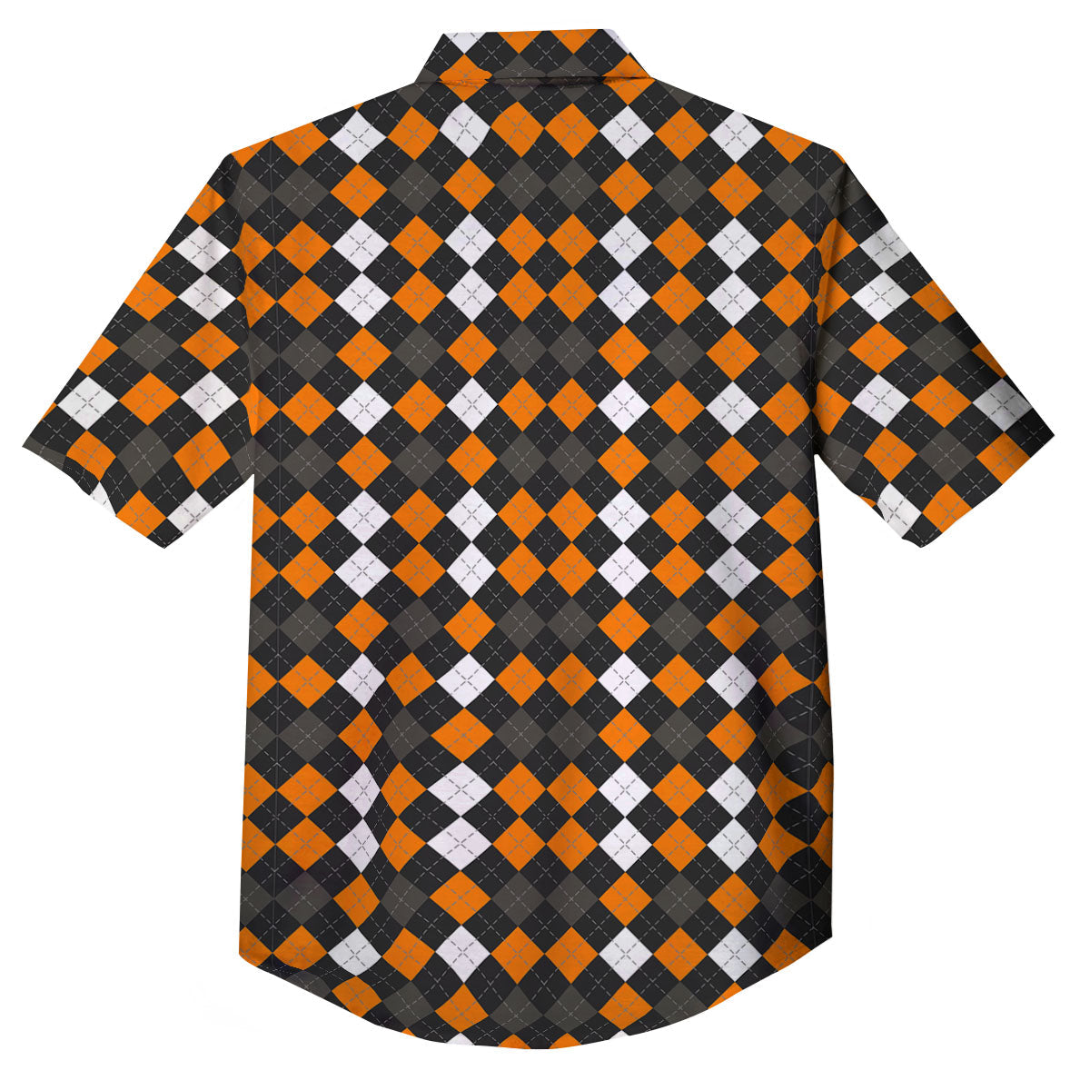 Argyle Halloween Print Pattern Button Up Shirt-grizzshop
