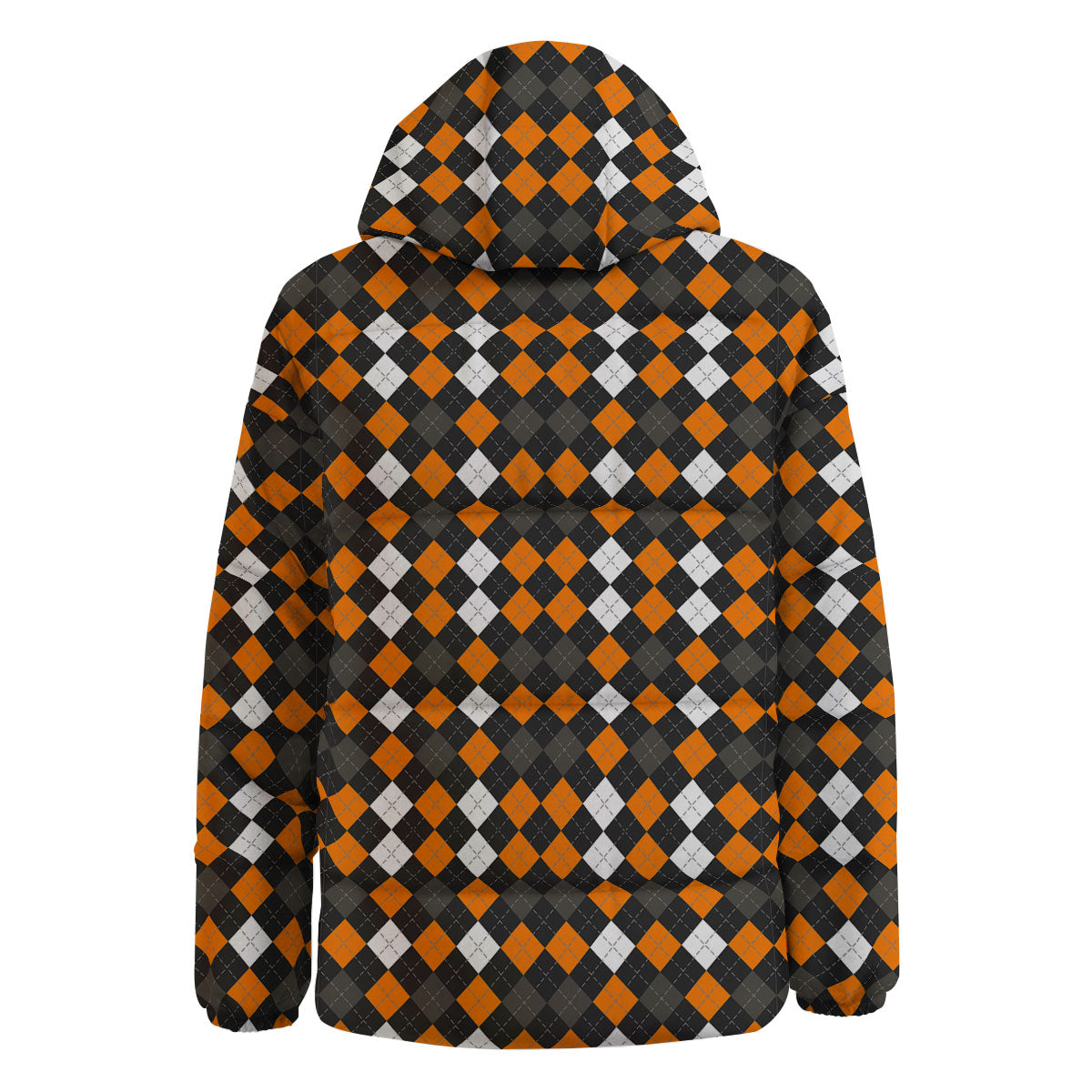 Argyle Halloween Print Pattern Down Jacket-grizzshop