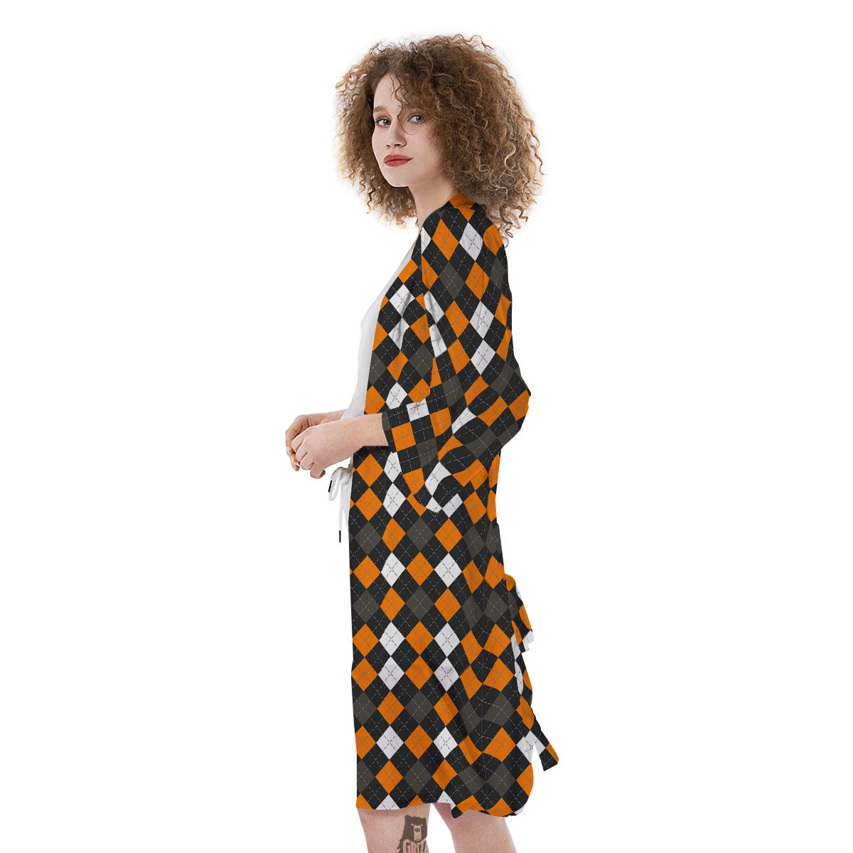 Argyle Halloween Print Pattern Kimono-grizzshop