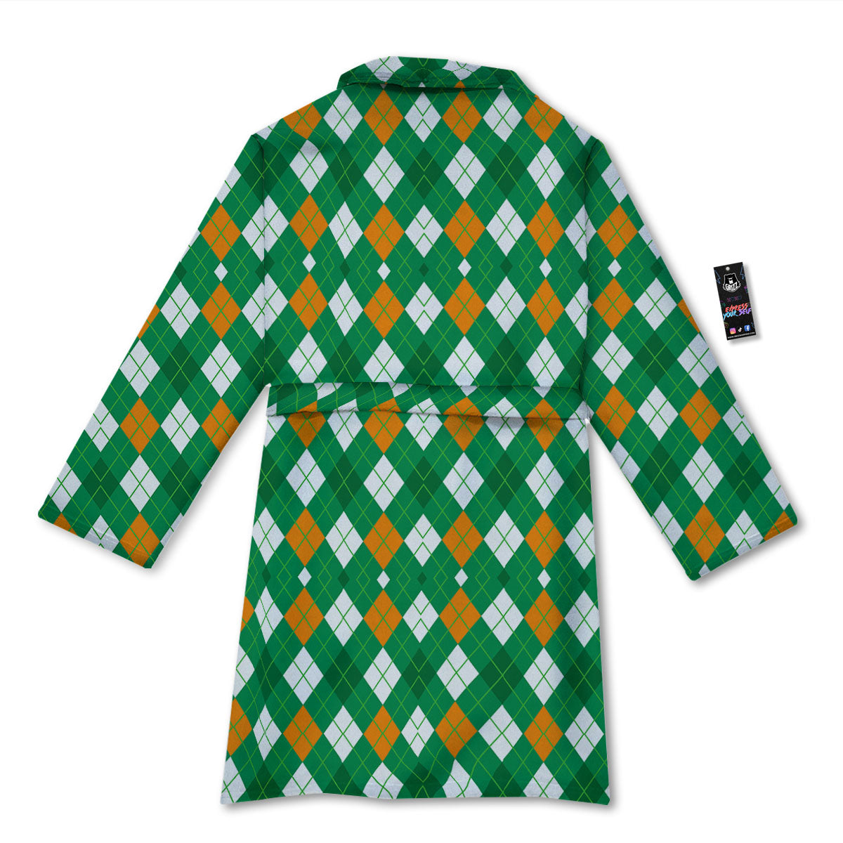 Argyle Irish Print Pattern Bathrobe-grizzshop