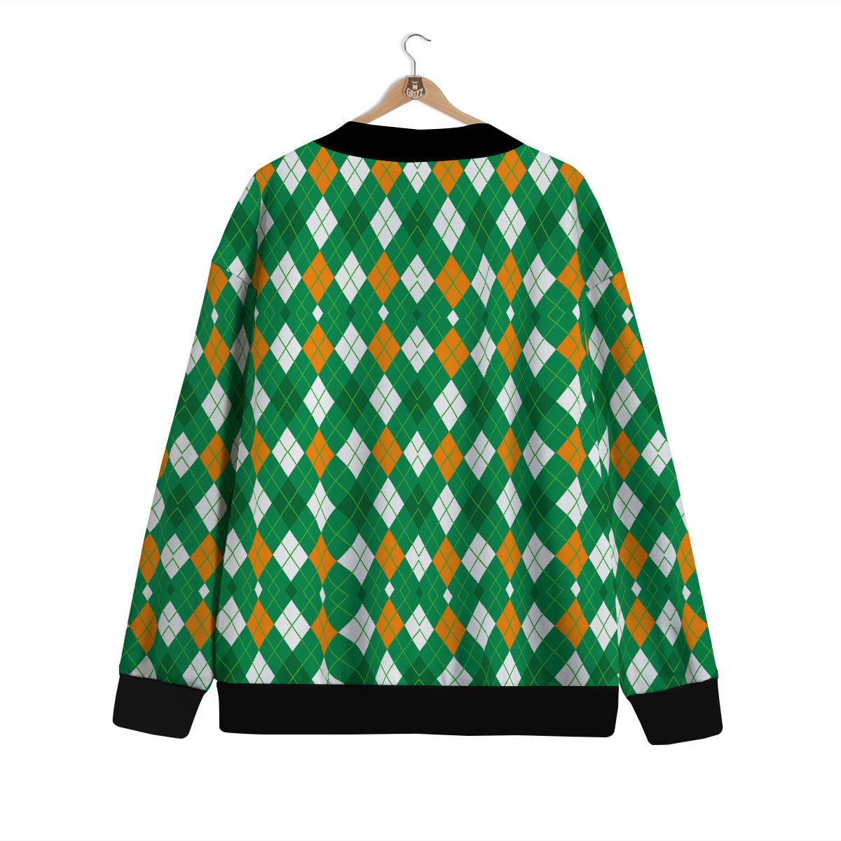 Argyle Irish Print Pattern Cardigan-grizzshop