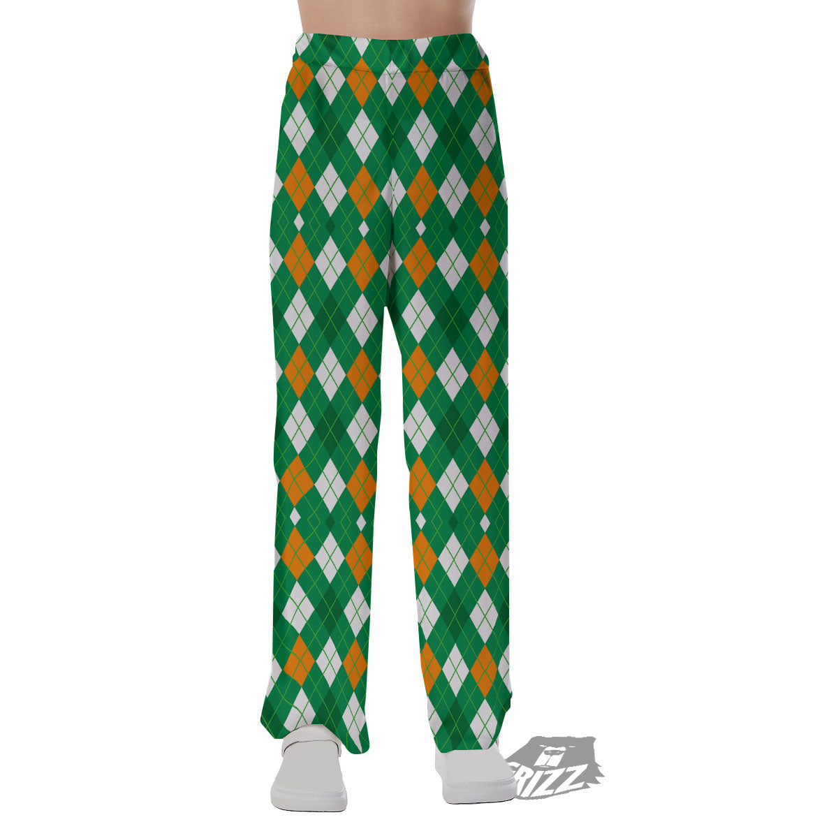 Argyle Irish Print Pattern Pajama Pants-grizzshop