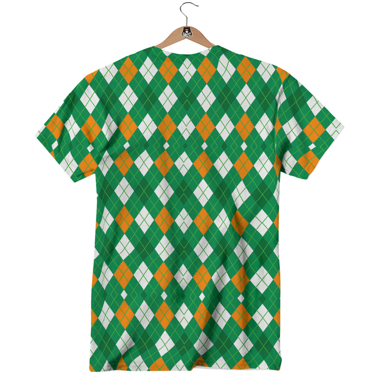 Argyle Irish Print Pattern T-Shirt-grizzshop