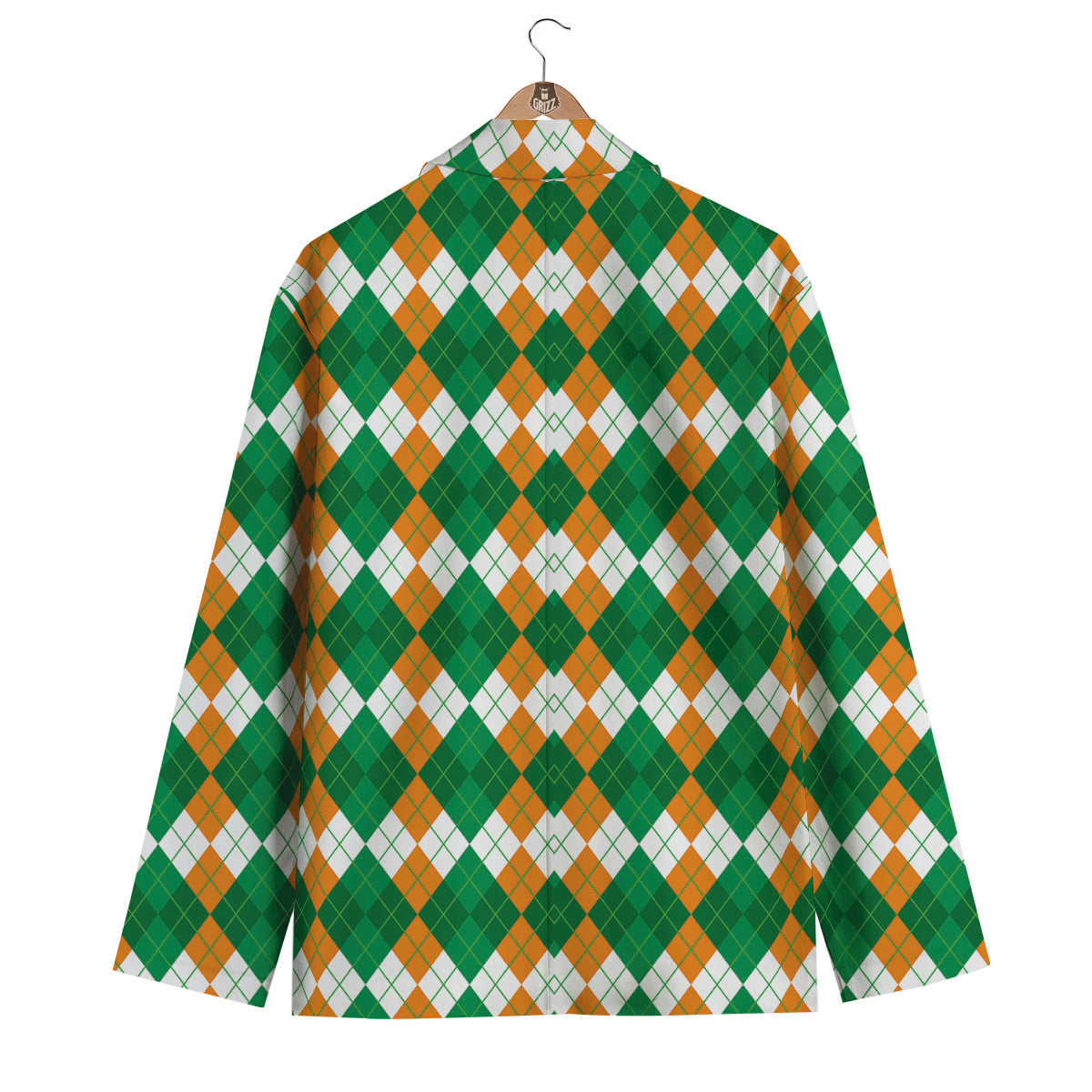 Argyle Irish Themed Print Pattern Men's Blazer-grizzshop