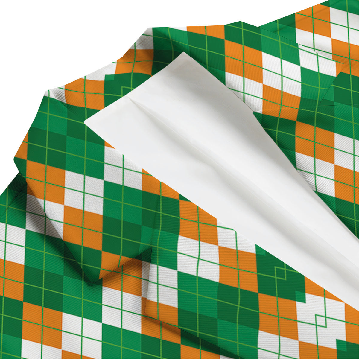 Argyle Irish Themed Print Pattern Men's Blazer-grizzshop