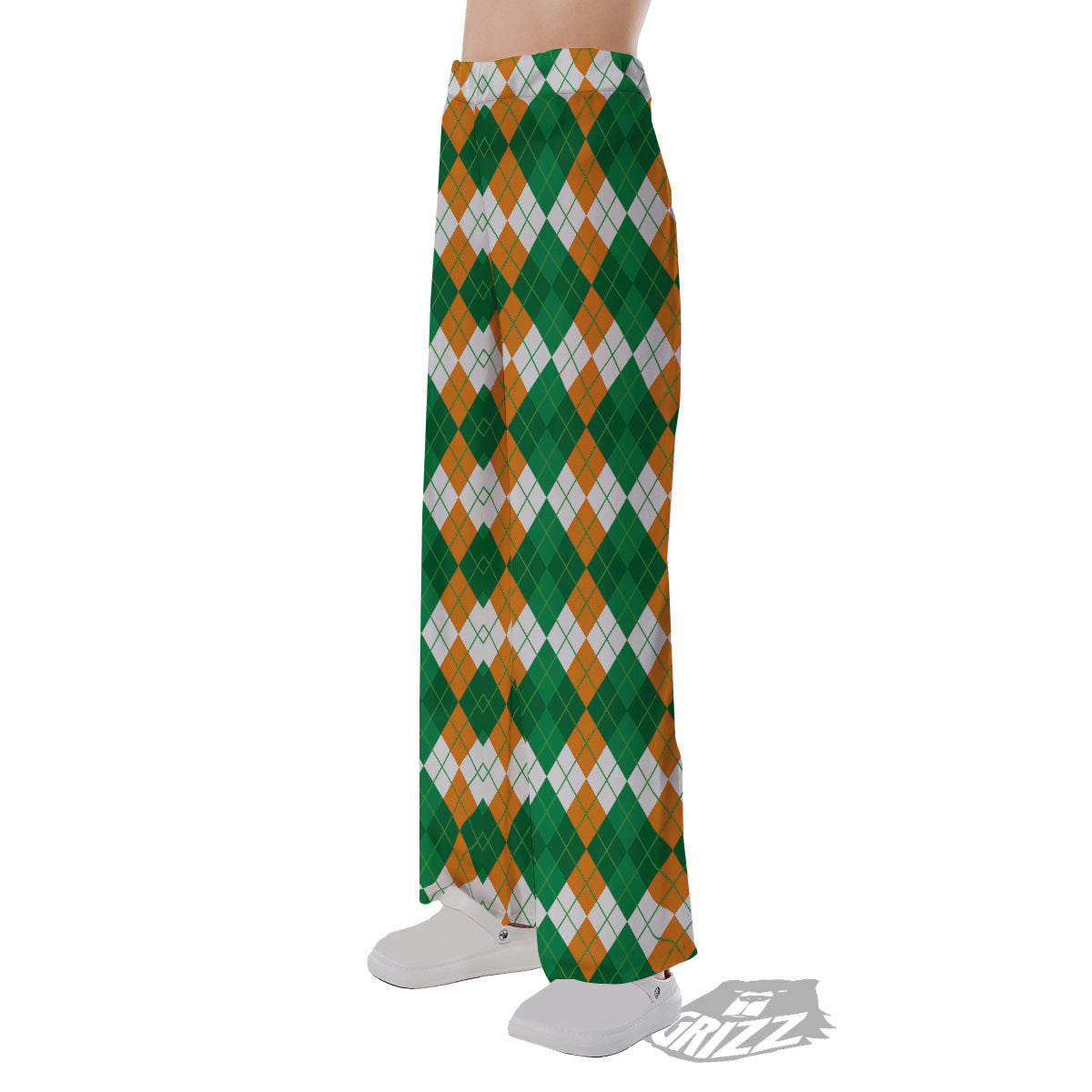 Argyle Irish Themed Print Pattern Pajama Pants-grizzshop